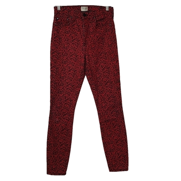 Alice + Olivia Black and Red Leopard Print Jeans Size 26 - Picture 2 of 10
